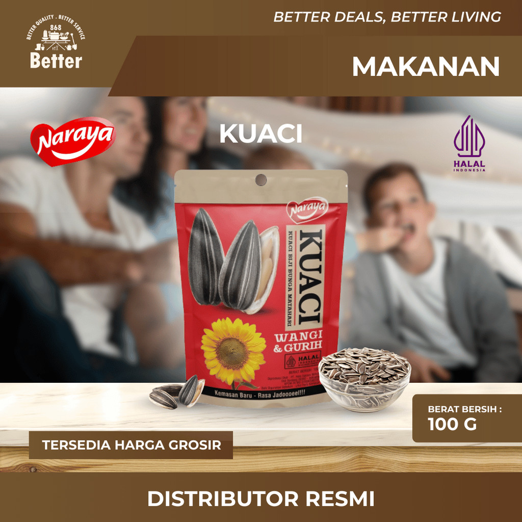 

NARAYA Kuaci Biji Bunga Matahari 100gr Spiced Gurih Renyah Praktis