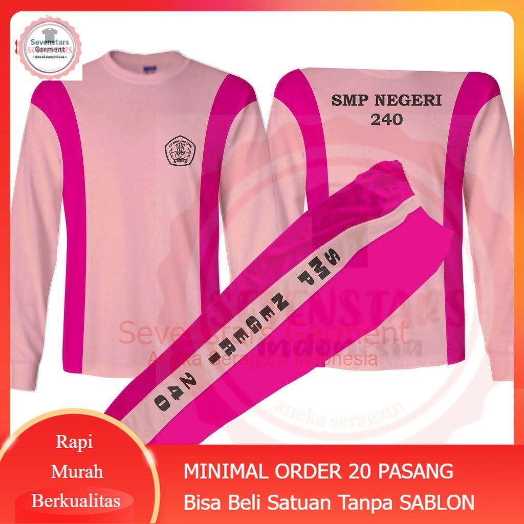 Seragam Olahraga SMA Lengan Panjang-Celana Panjang+Sablon