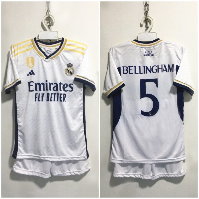 ✨LARIS✨ -Setelan Anak Bola Real Madrid / Baju Bola Anak Real Madrid - Putih, 8