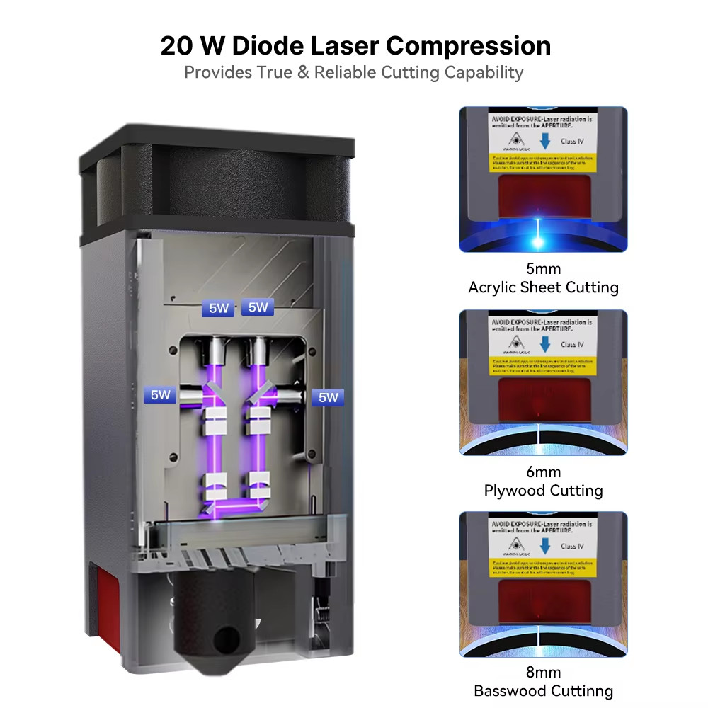 TwoWin DIY Laser Engraving Machine CNC 2-axis 20W - 4240 - Tinari