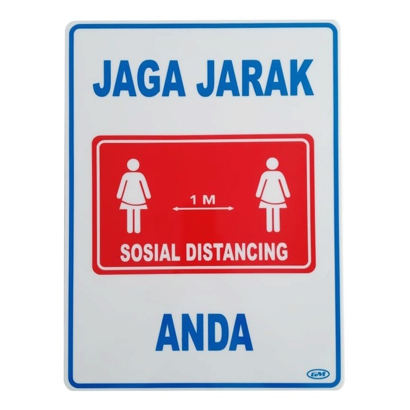 

GM LABEL JAGA JARAK ANDA UK. 20 X 30 CM