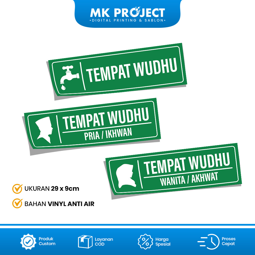 

STICKER TEMPAT WUDHU MASJID MUSHOLA / STIKER ARAH KIBLAT BATAS SUCI BAHAN VINYL ANTI AIR