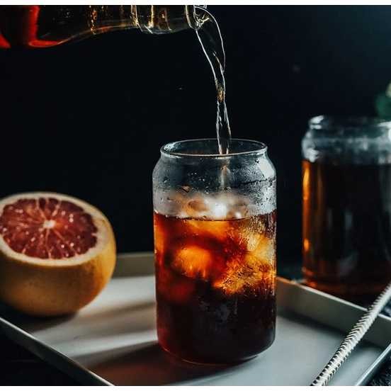 One Two Cups Gelas Kaca Kaleng Borosilicate 550ml / Gelas Kaca Estetik Cafe Restoran / Gelas Mug Col