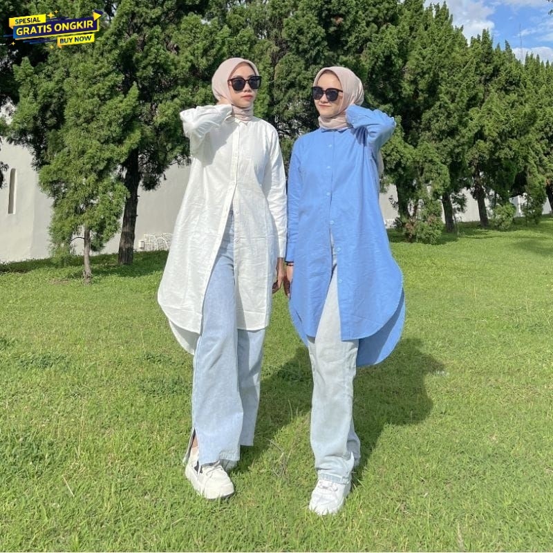 kemeja tunik kekinian style Korea tunik Ld 110 tunik Korean style