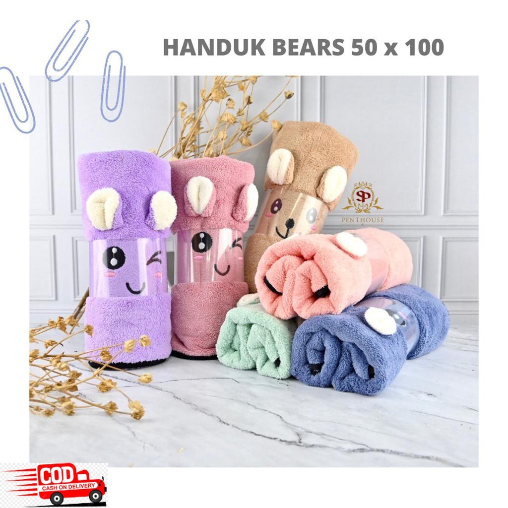 Handuk Bayi Dan Handuk Dewasa Motif Lucu Bulu Microfiber Lembut Premium