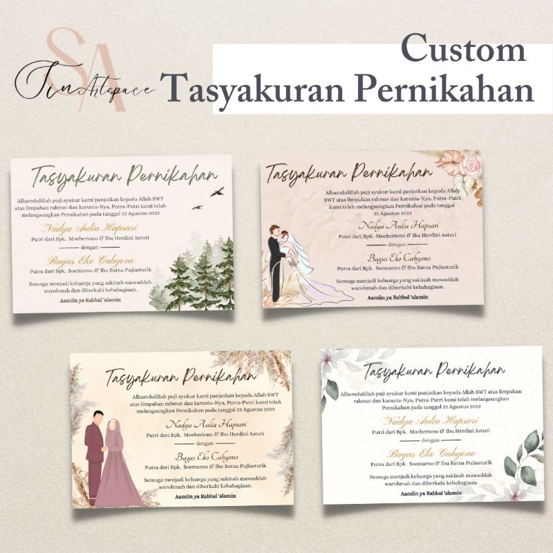 

Cetak Kartu/Stiker Tasyakuran Pernikahan, Custom Tasyakuran Pernikahan