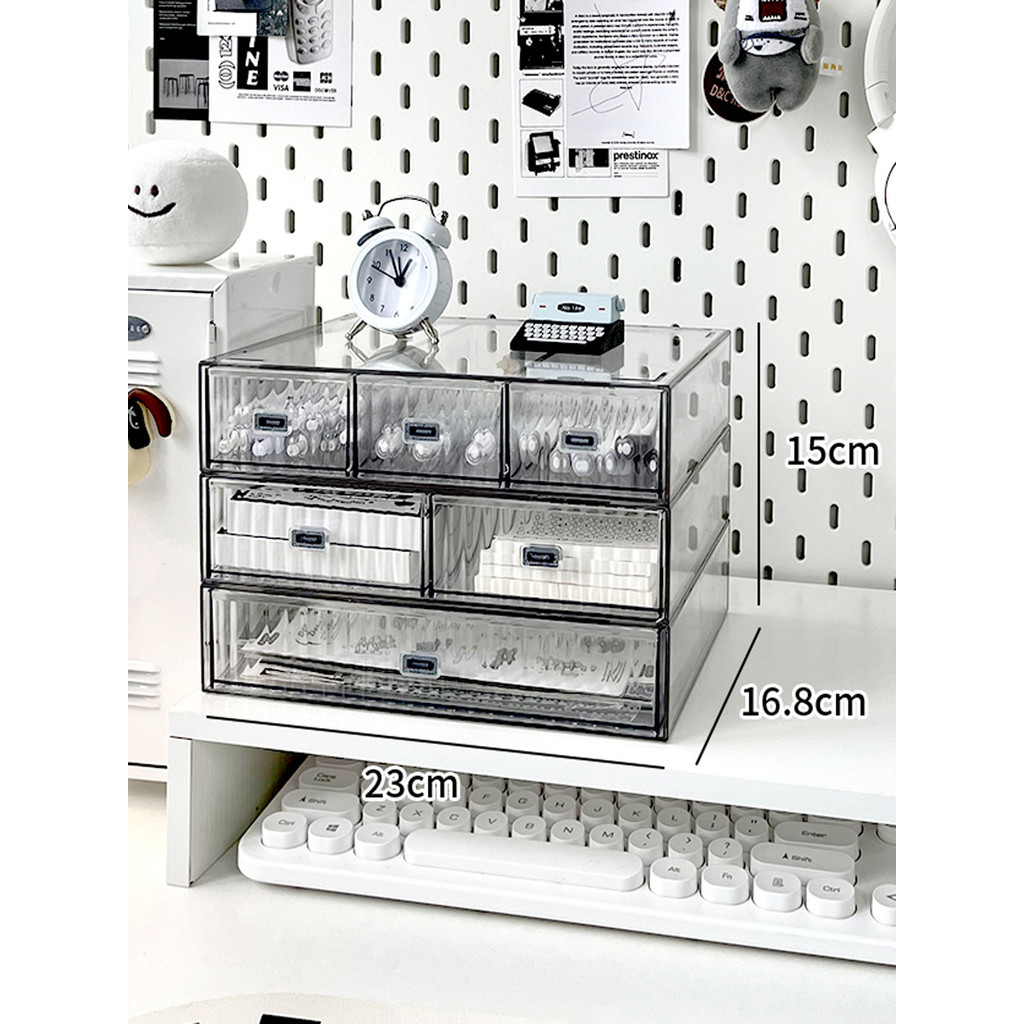 

Transperent DIY Stationery Holder Deskstop Rack Desk Make Up Stationery Organizer with Drawer Office Accessories Storage Rack
