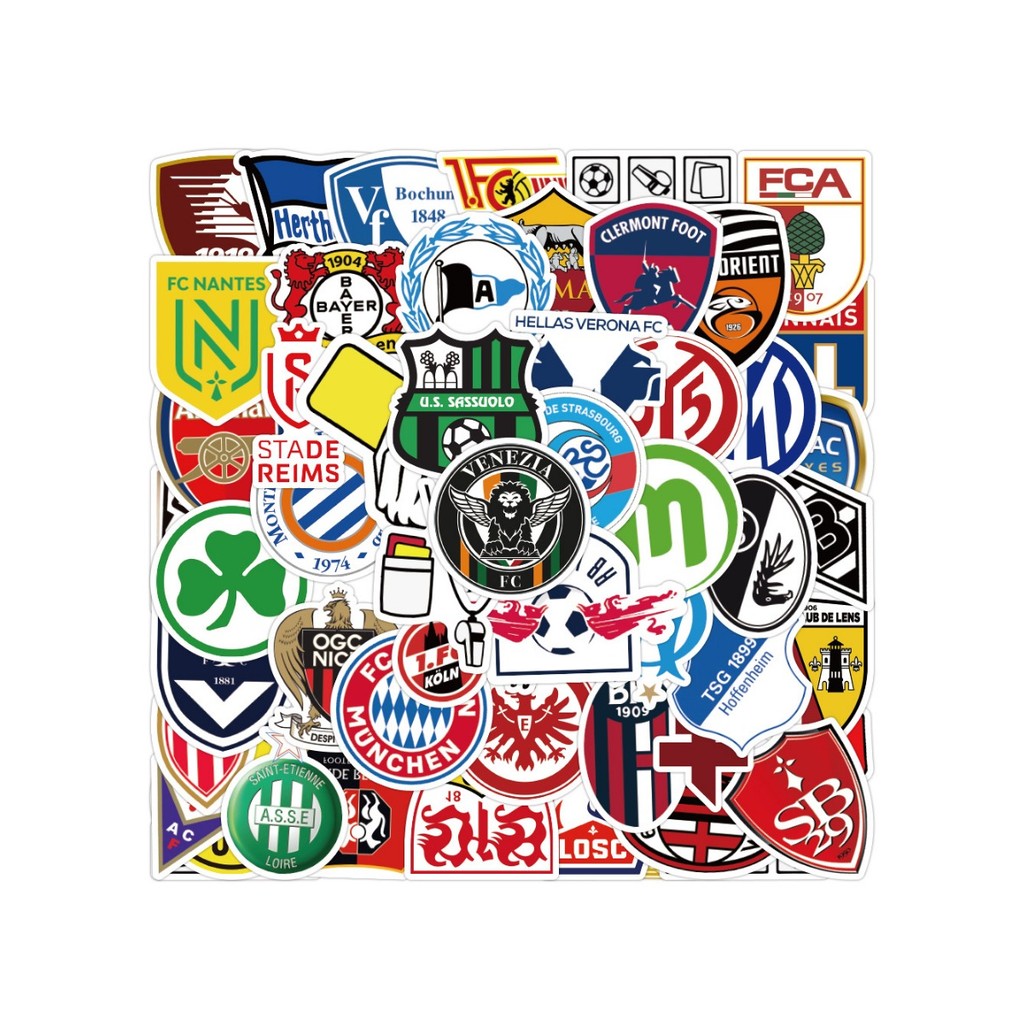 

50 football club benchmark stickers, personalized and creative graffiti mobile skateboard decoration stickers