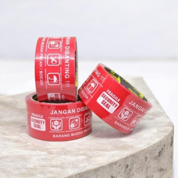 

Lakban Label Merah Fragile Security Seal Jangan Dibanting Barang Mudah Pecah Bocor Handle With Care Do not Step Basah Hujan Hati Warning Unboxing Muscle 2 INCH 48 MM 50 YARD