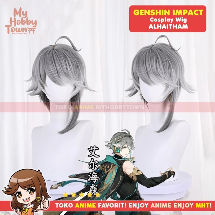Wig Cosplay Anime Game Genshin Impact : Alhaitham Rambut Palsu