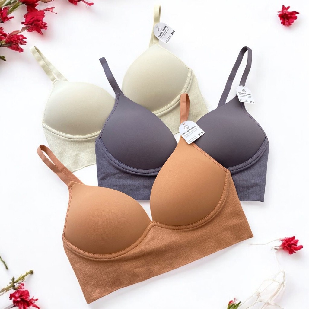 Bra BH Tanpa Kawat Antimicrobial PIERRE CARDIN 62383 - Busa Tipis - Full Cup - Size 34B 36B