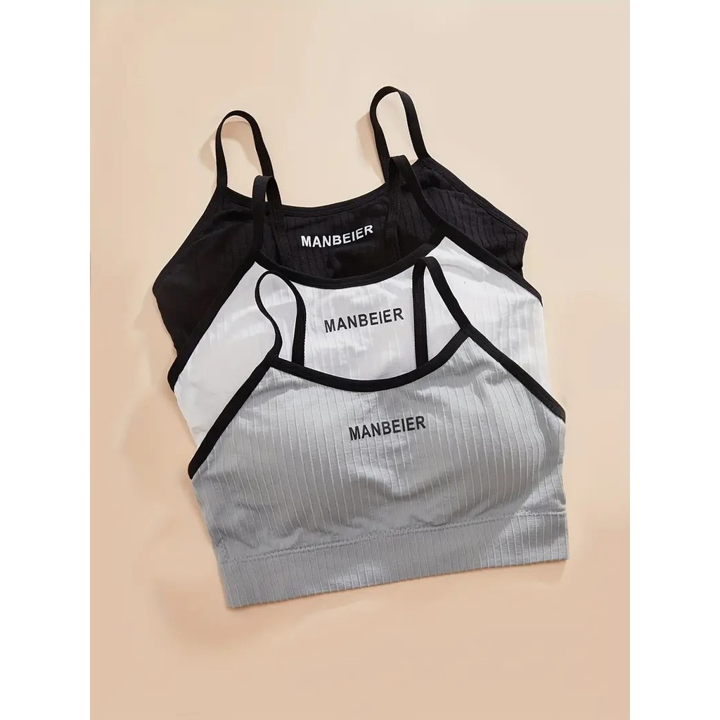 2 Piece Seamless Sports Bra, Comfy & Breathable Running Workout Tank Bra, Women's Lingerie & Underwe