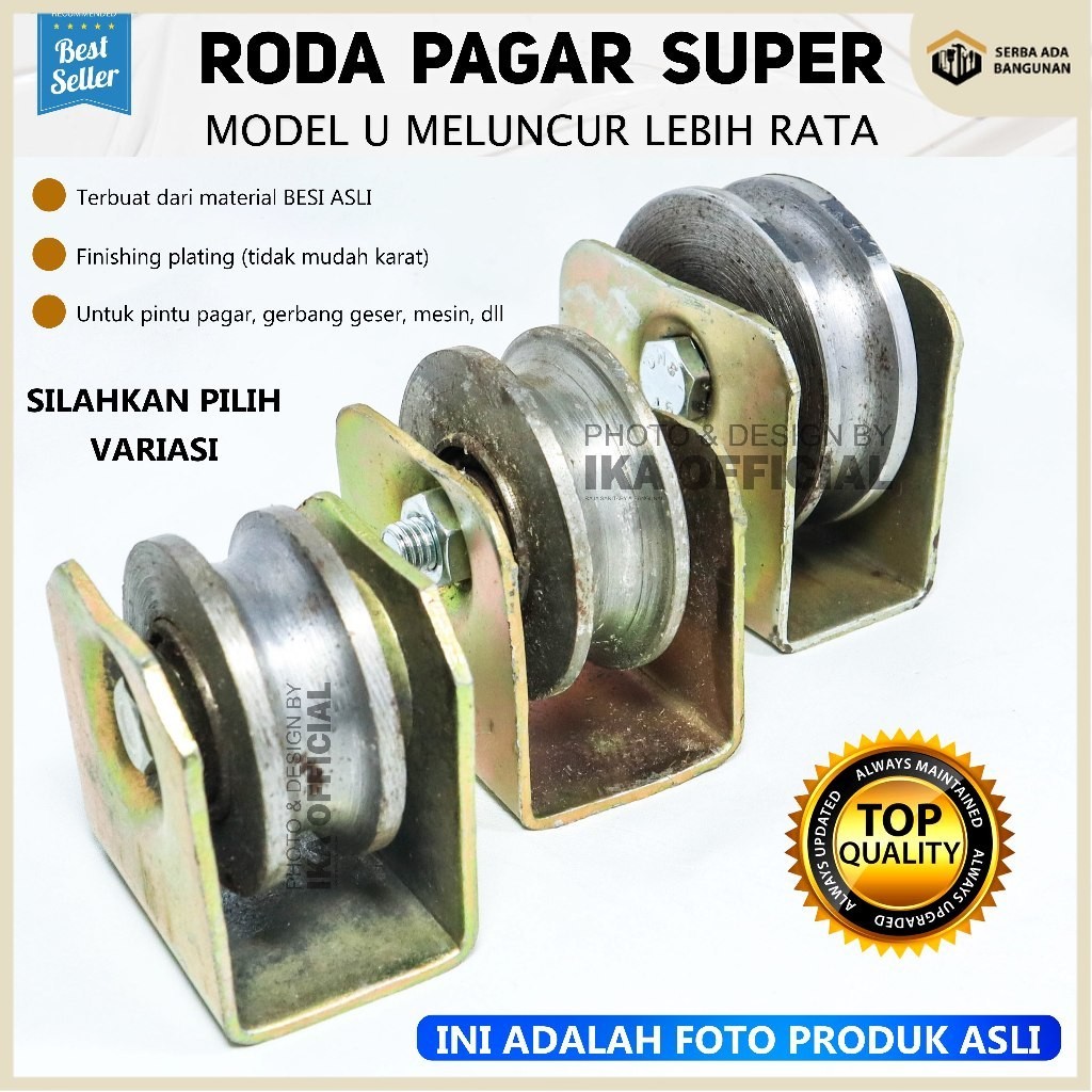 Roda Pagar U Besi Roda Gerbang Pagar / Roda Rel Pintu Sliding Roda Pagar Dorong Roda Rel Pintu Geser