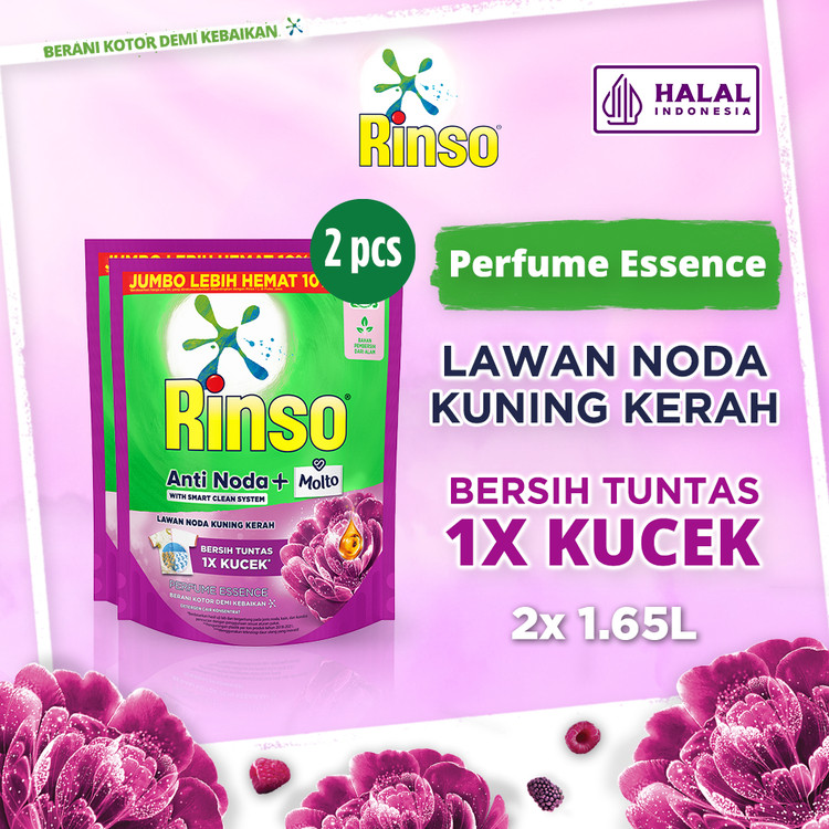 XS46Y Rinso Molto Detergent Cair Deterjen Anti Noda Perfume Essence 1.65 L x2