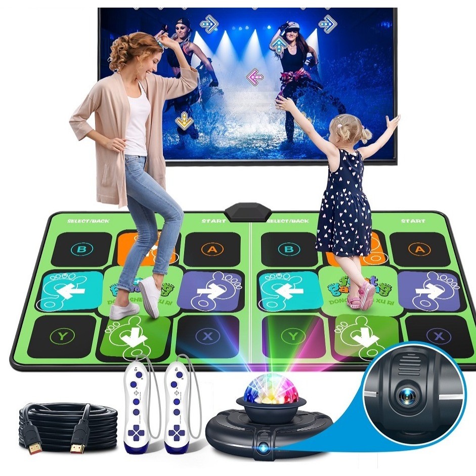 Dance Mat Game for TV/PC Family Sports Video Game Anti-slip Music Fitness Carpet Wireless Double Con