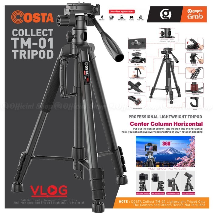 COSTA COLLECT TM-01 Tripod Monopod Overhead Aluminium Alloy DSLR Video