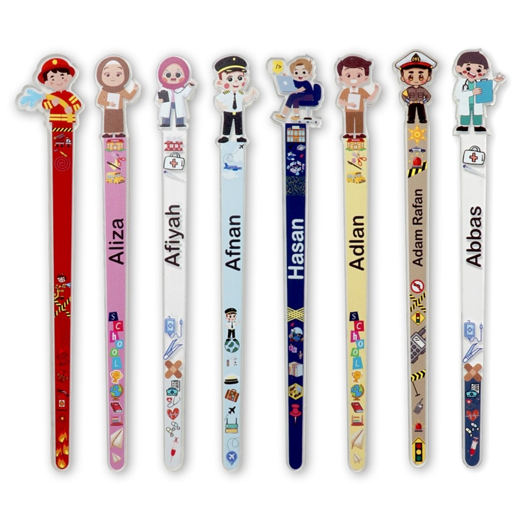 Akrilik Tuding Mengaji | Petunjuk Mengaji Anak Karakter Profesi | Tuding Lucu Bahan Akrilik