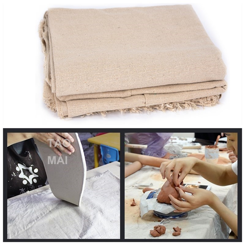 

Pottery special linen cloth 1*1.5m thick hessian cotton linen tablecloth pottery clay printing texture clay sculpture tool