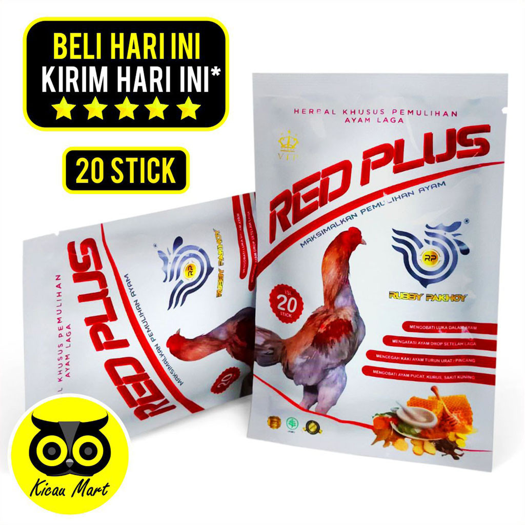 KICAU MART Jamu Herbal Red Plus Rubby Pakhoy Vitamin Obat Luka Ayam Jantan Bangkok Jago Aduan Petaru