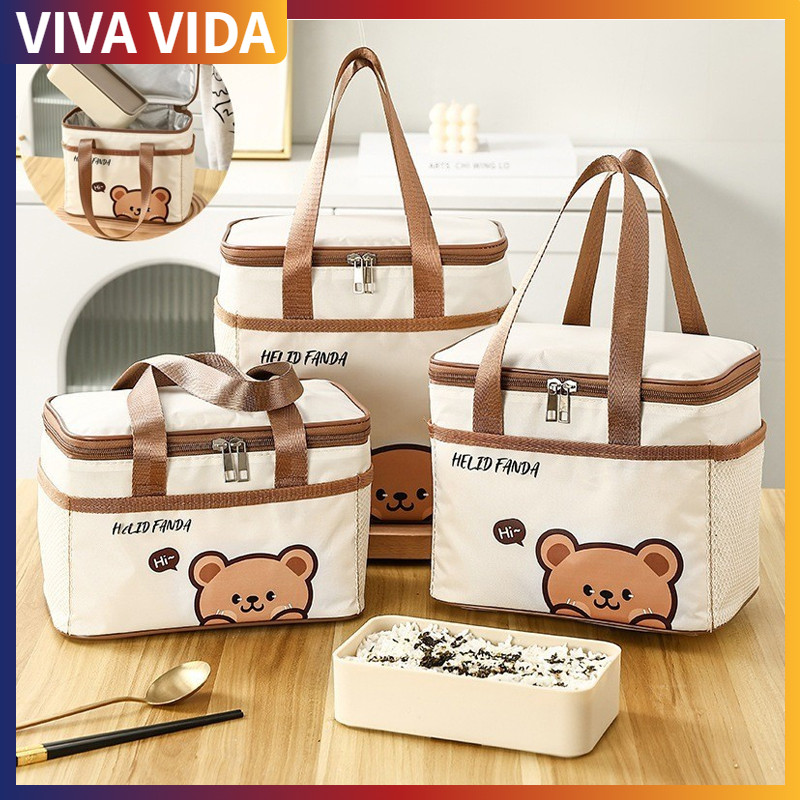 Tas Makan Siang Termal / Tas Bekal Anak Tempat Makan Tas Foil Minuman Dingin Tas Piknik Serbaguna Cr