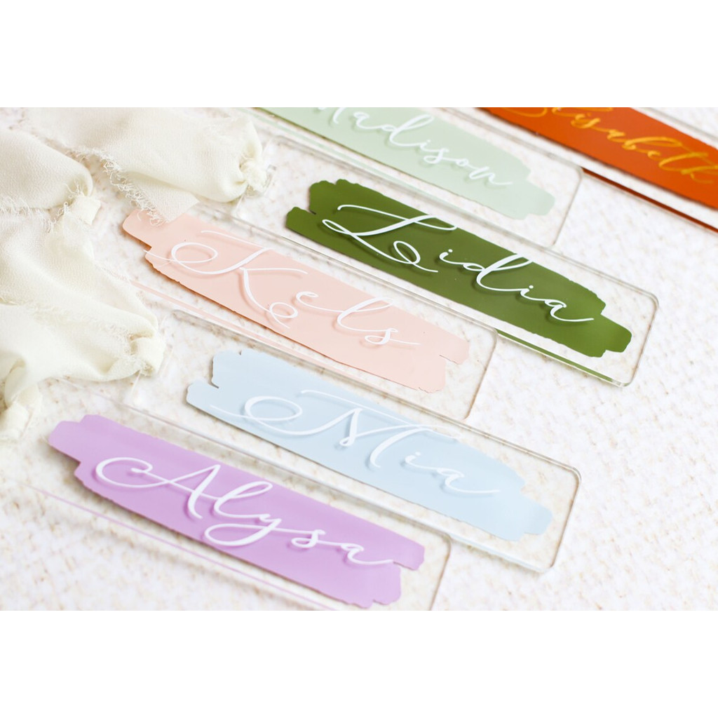 

1pcs Custom Bookmark for book lover Reader gift page marker aesthetic gifts Personalized Print Acrylic Bookmark Wedding Gift Tag