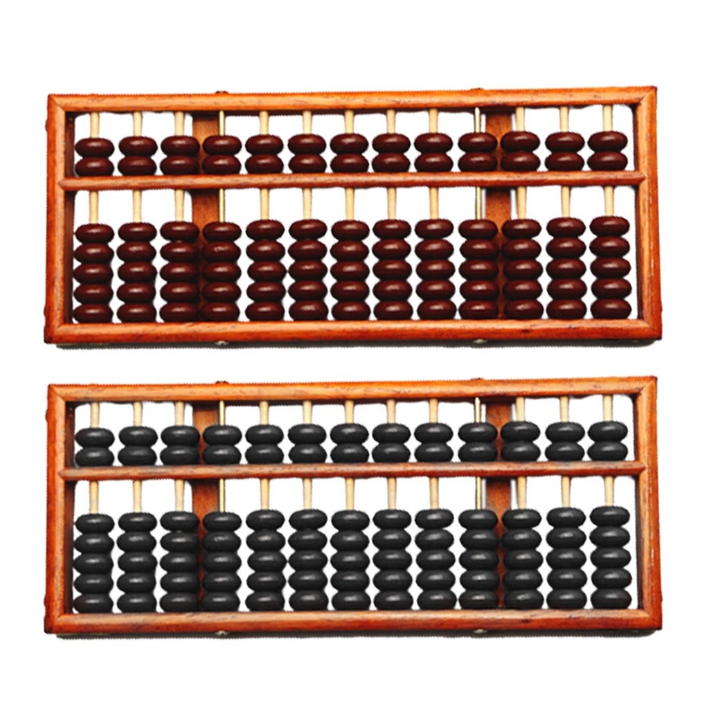 

13 digits Wood Abacus Chinese Calculator Ornament Counting Professional 11x4.7x0.8inch