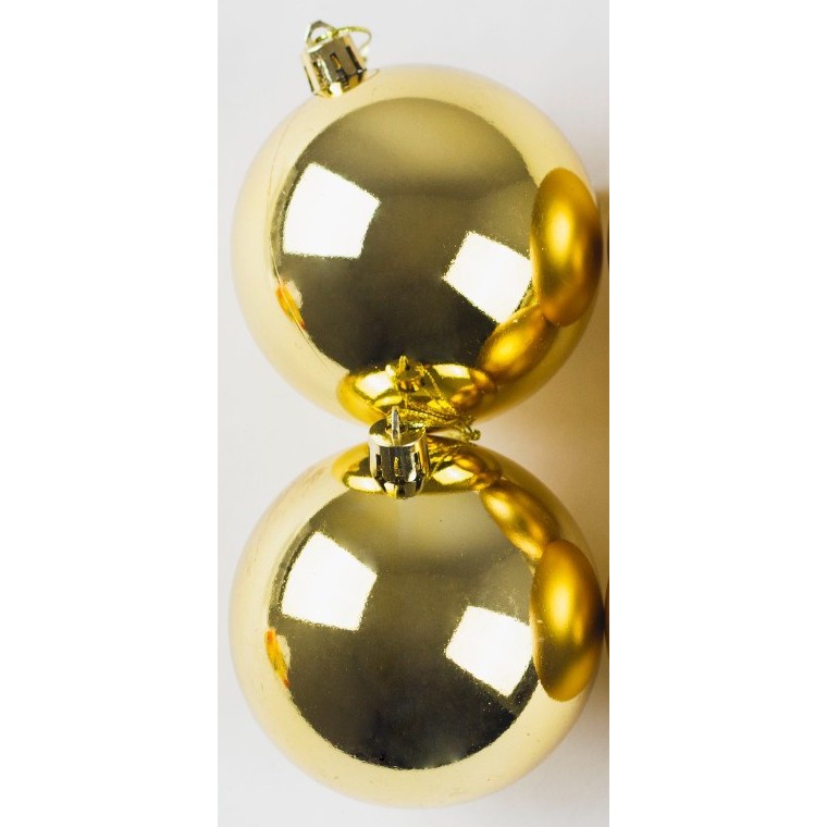 

Hiasan Natal Bola 8 cm Gold/RED/SILVER GLOSSY Christmas 12 Pcs - GOLD
