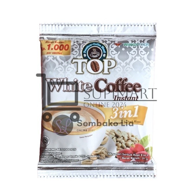 

Top White Coffee 21gr Renteng Isi 12pc Sachet Kopi Bubuk Instant