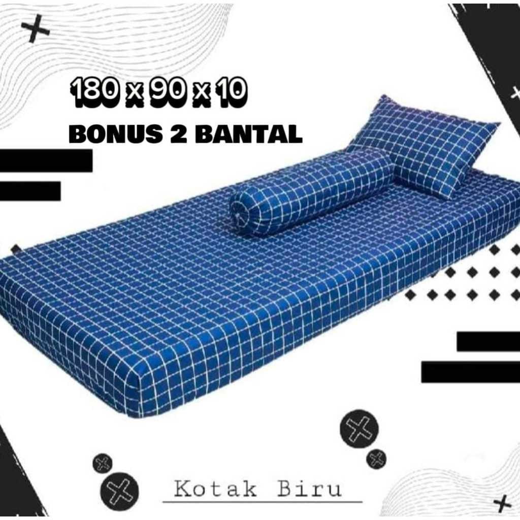 SR89JH KASUR LIPAT BUSA TEBAL BONUS 2 BANTAL UK 180X90X10CM UNTUK SINGLE 1 ORANG DEWASA