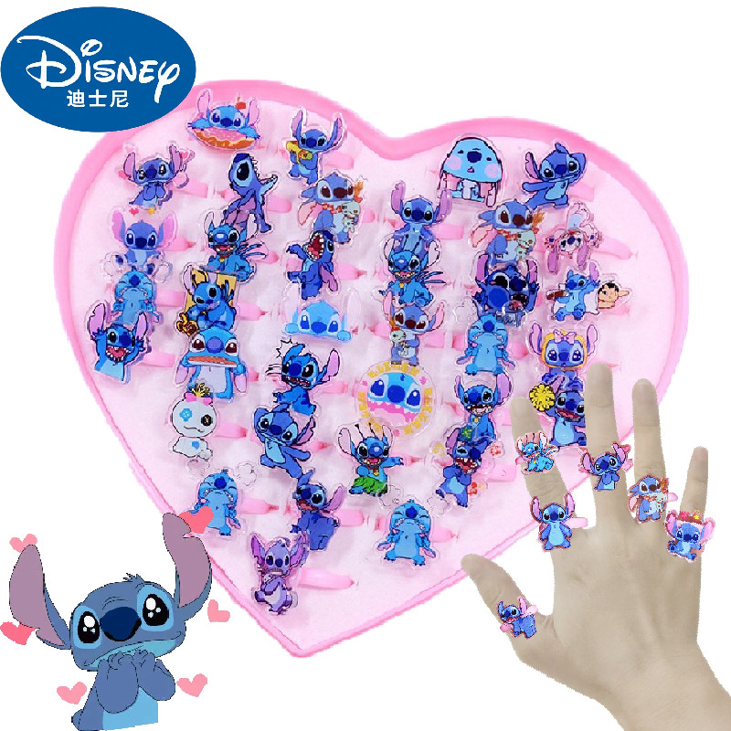 

10/20pcs Disney Anime Stitch Ring Kawaii Lilo Stitch Children Acrylic Ring Cartoon Accessories Toy Kids Gifts