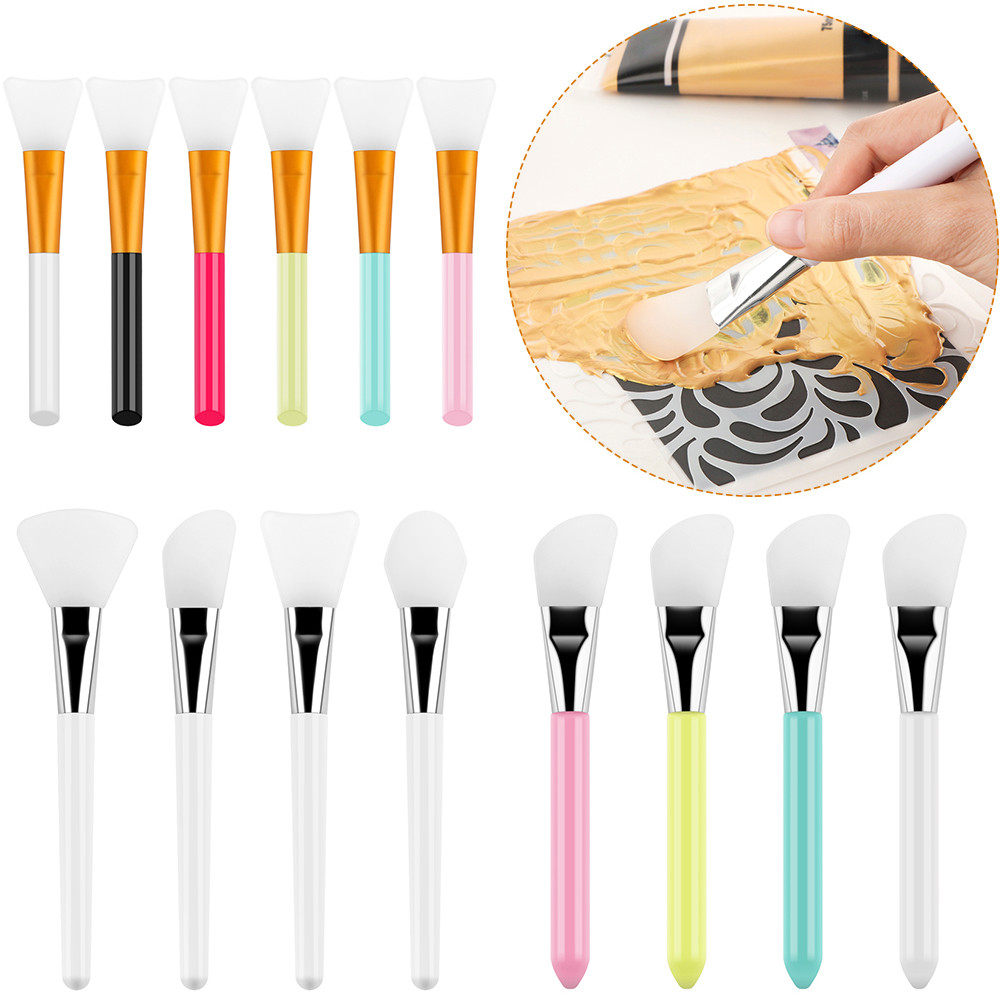 

Non-stick Silicone Resin Epoxy Brushes Set Spreading Tool Silicone Craft Brush Spatula DIY Blending Acrylic Paints Applicator