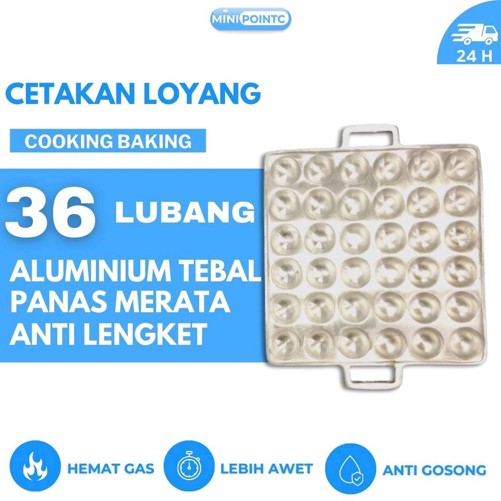 Loyang 36 lubang anti lengket - Loyang aluminium martabak telur mini - Cetakan 36 lubang pentol kore