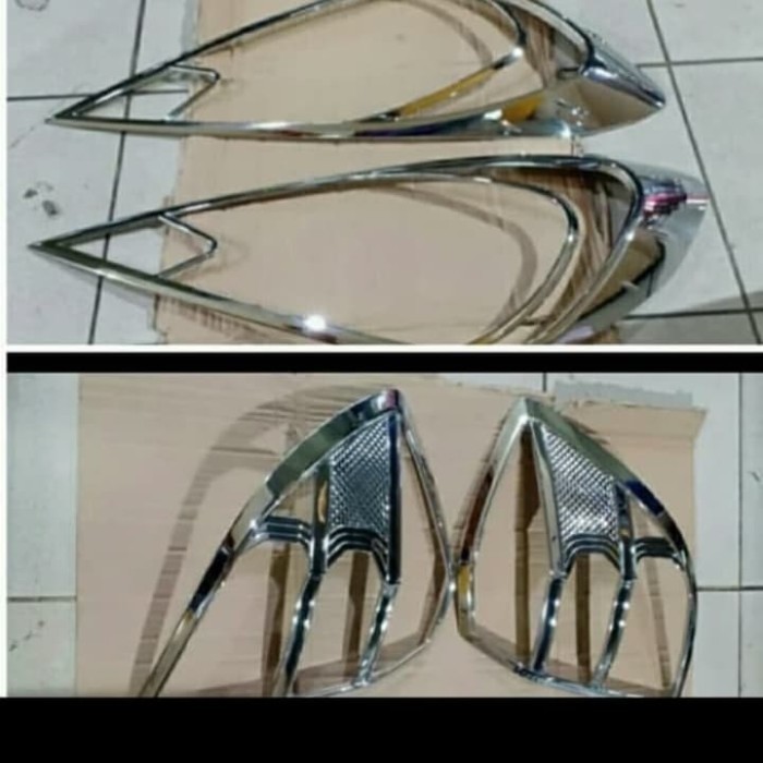 GARNIS LIS COVER LAMPU HONDA JAZZ 2008+2013 DEPAN BELAKANG CHROME