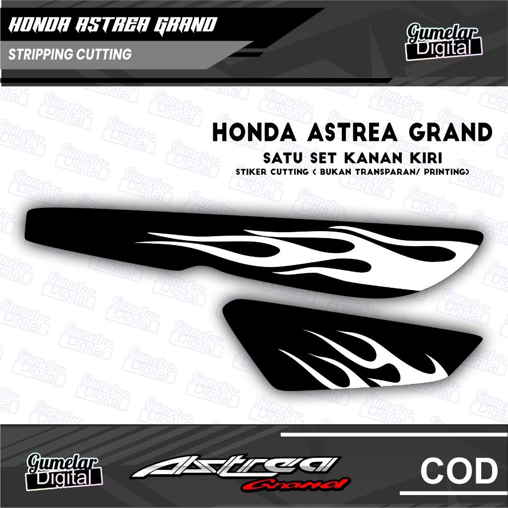 CUTTING STIKER STRIPING HONDA ASTREA DESIGN API HOT WHEELS