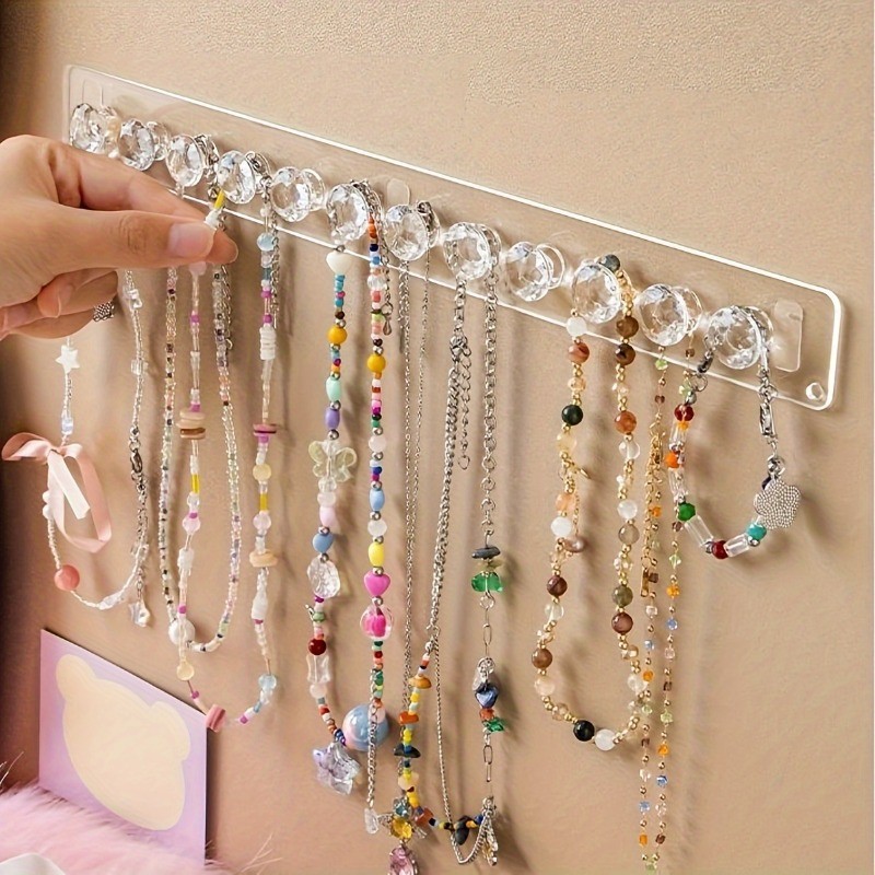

Jewelry Storage Rack Stylish Acrylic 12 Diamond Shape Wall Mounted Jewelry Storage Box Perfect Gift for Women and Girls