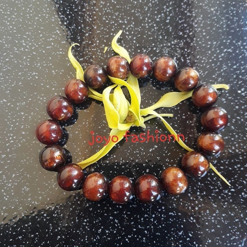 Gelang Tasbih Kalung Fosil Galih Getah Katilayu Cirebon