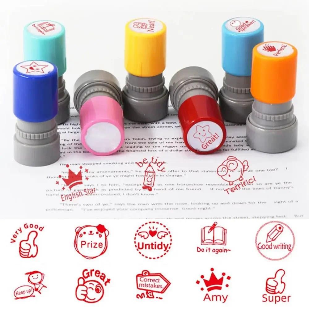 

Scrapbooking Stamper Photosensitive Chapter Cartoon Stamps Kids Seal Teaching stamp Commentary Stamp Reward Seal Encouragement