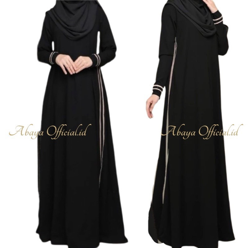 Abaya Polos Gamis Riyad Jetblack saudi dubai arab dress maxi dewasa umroh syari