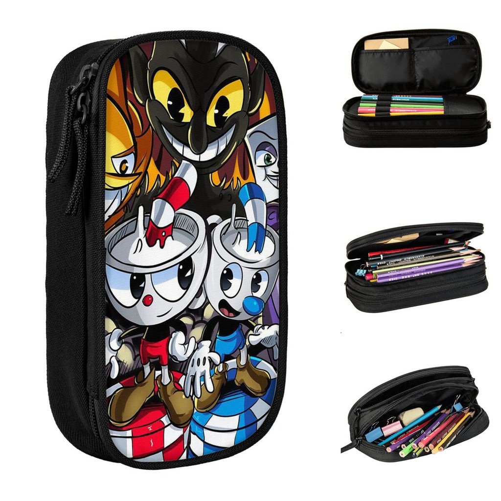 

Cute The Cuphead Devil Pencil Cases Anime Game Pencilcases Pen for Student Large Storage Bag School Supplies Gift Accessories