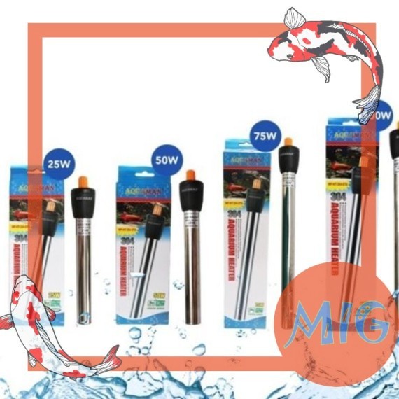 heater stainless heater aquarium AQUAMAN WP HT 304 STA 25 WATT 50 WATT 75 WATT 100 WATT STA heater s