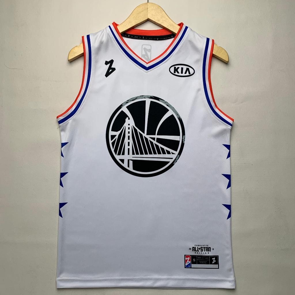 Jersey Basket Stephen Curry GSW Allstar 2018 #30 Putih White Warriors - Swingman Kaos Baju Atasan
