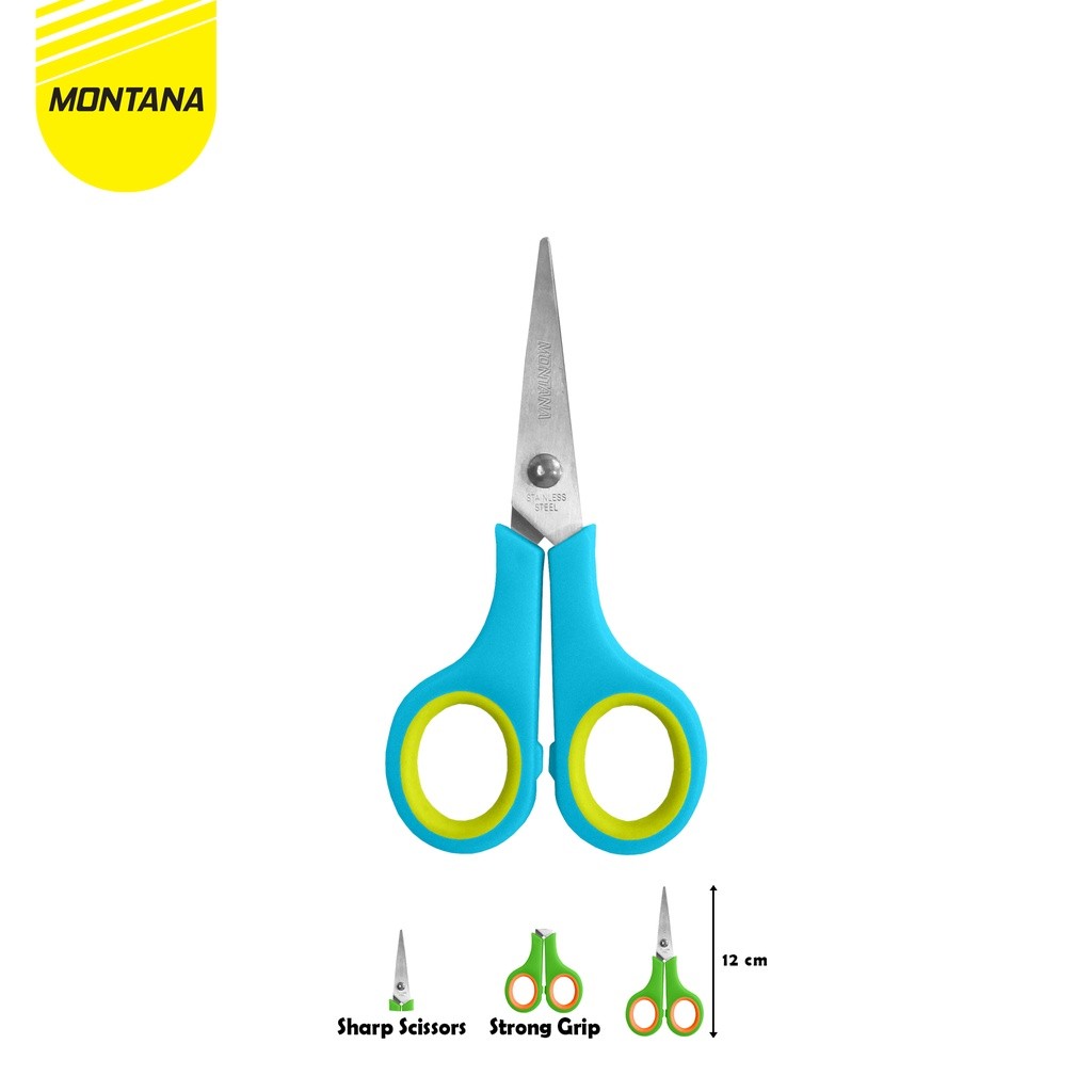 

MONTANA Scissors Gunting Stainless Steel 12 Cm Multipurpose Kuat Tajam Anti Karat STW-540/Retail