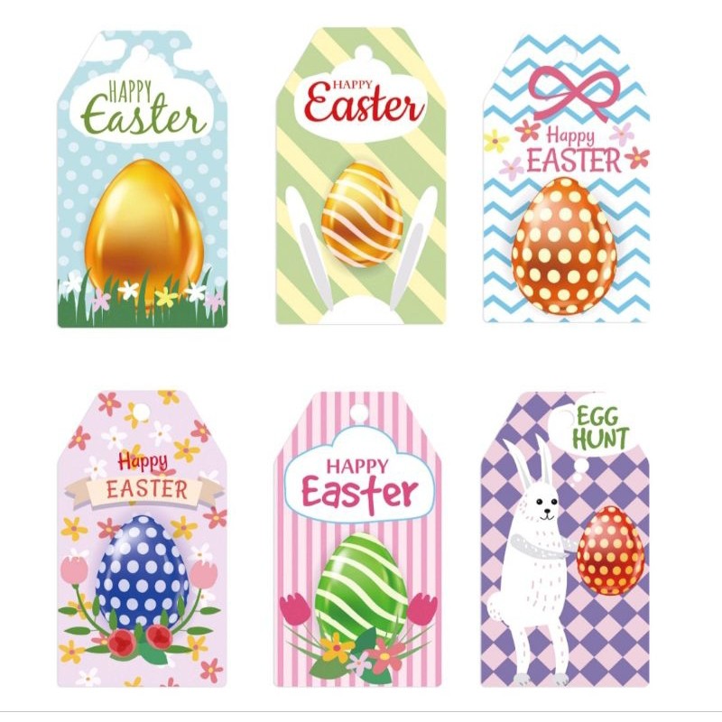 

[60 PCS] HANGTAG PASKAH EASTER LABEL TAG +TALI RAMI