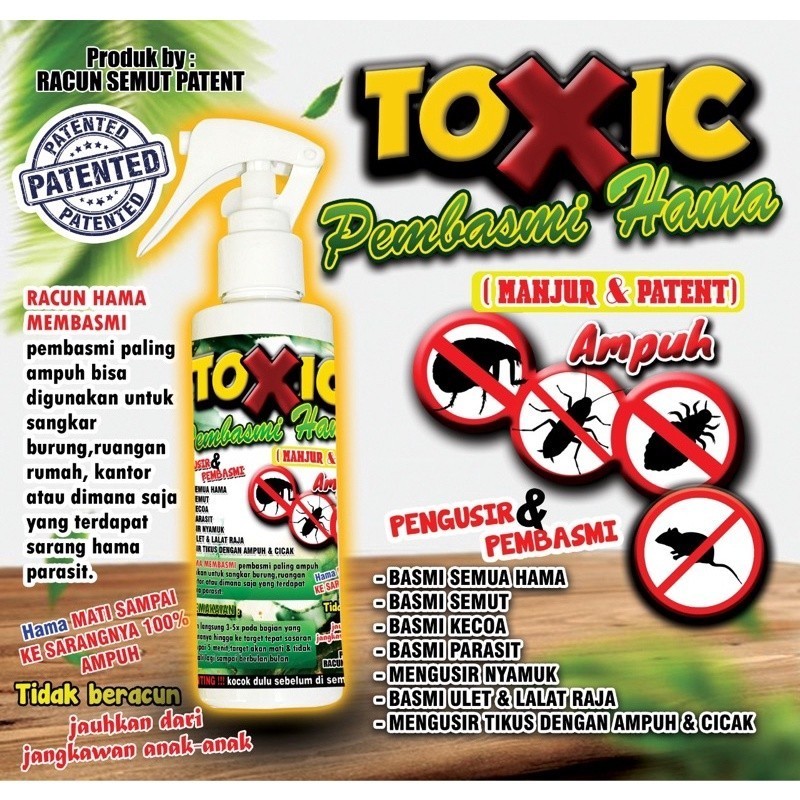 Toxic Pembasmi Hama 100ml Obat Semut Kecoa Nyamuk Tikus Parasit Sangkar Burung