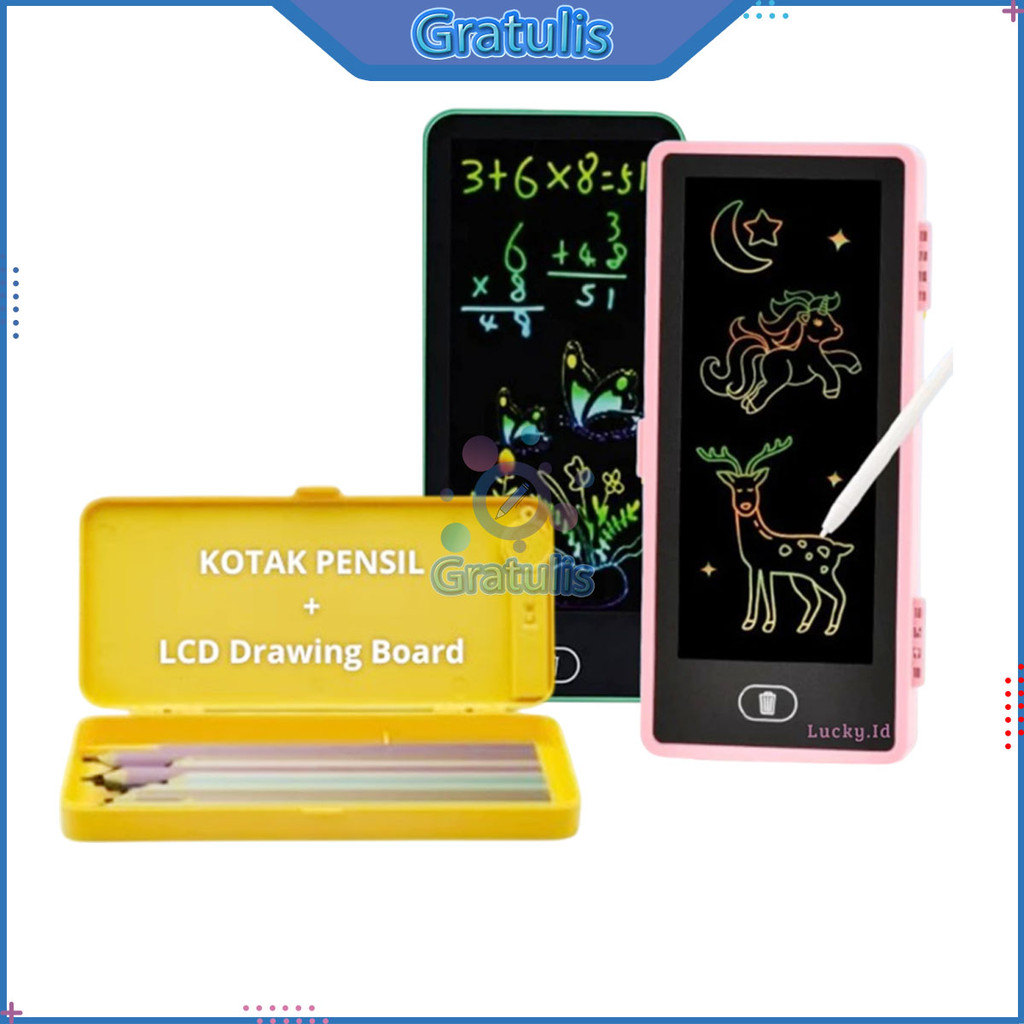 

KOTAK PENSIL UNIK 2 FUNGSI DENGAN LCD WRITING TABLET / ORGANIZER ALAT TULIS / TEPAK PENSIL ANAK 2 IN 1
