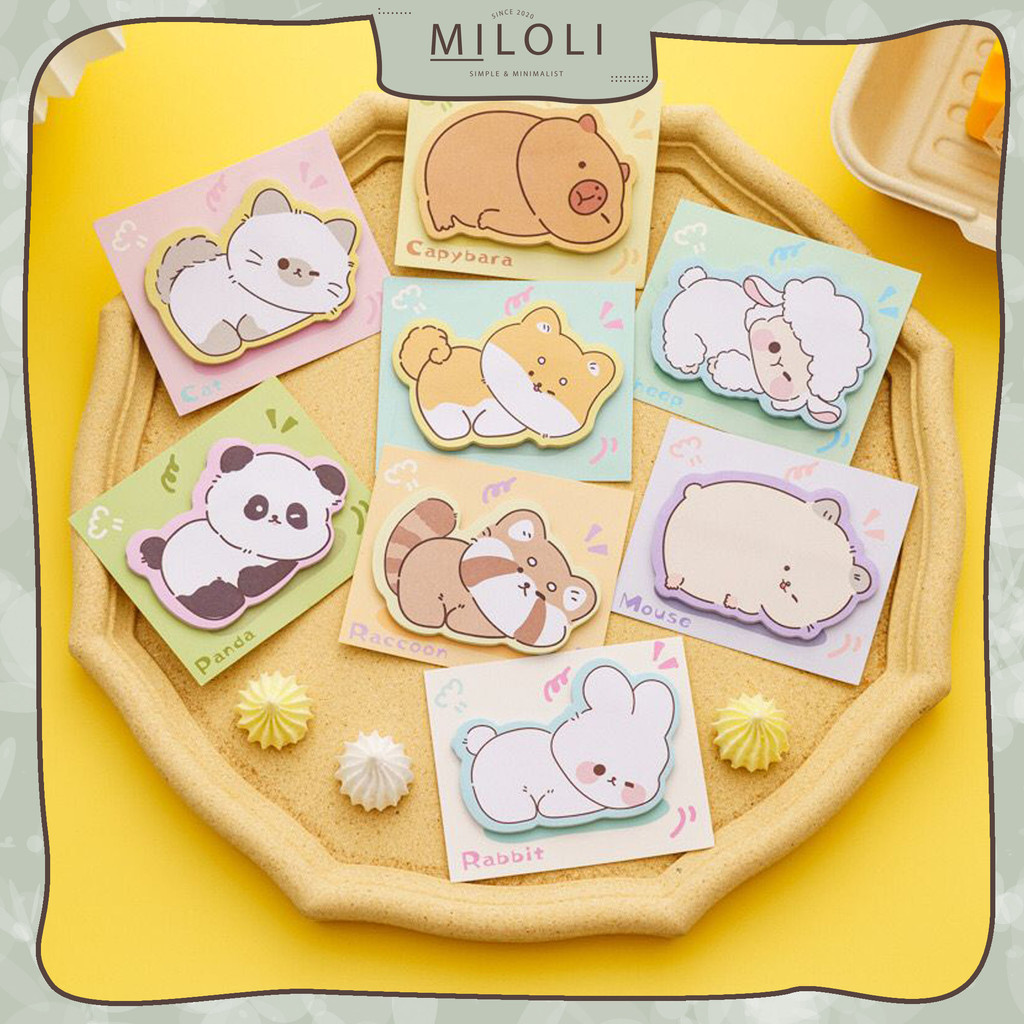 

[MILOLI] 30Lembar MEMO PAD ANIMAL Lucu Sticky Notes Memo Note Paper Notepad - C0068