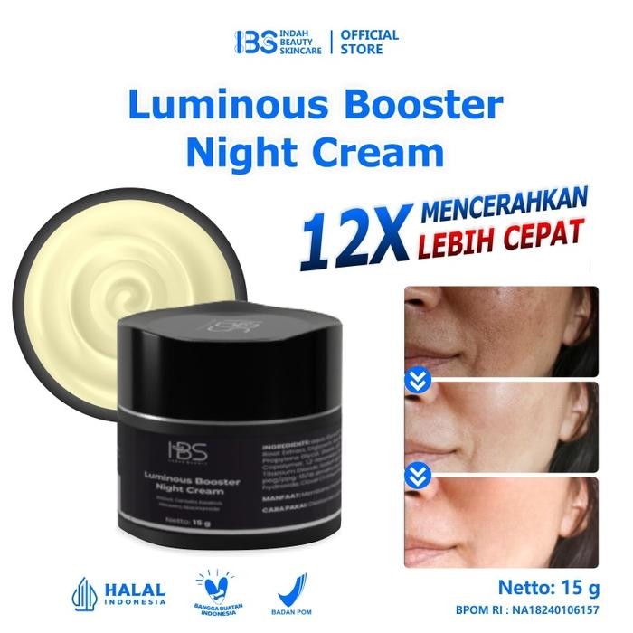 IBS Whitening Night Cream Perawatan Pelembab Mencerahkan Vitamin  krim pe muti h wajah  Hitam kusam 