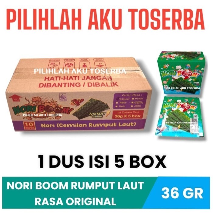 

NORI BOOM Rumput Laut Rasa ORIGINAL - ( HARGA 1 DUS isi 5 box )