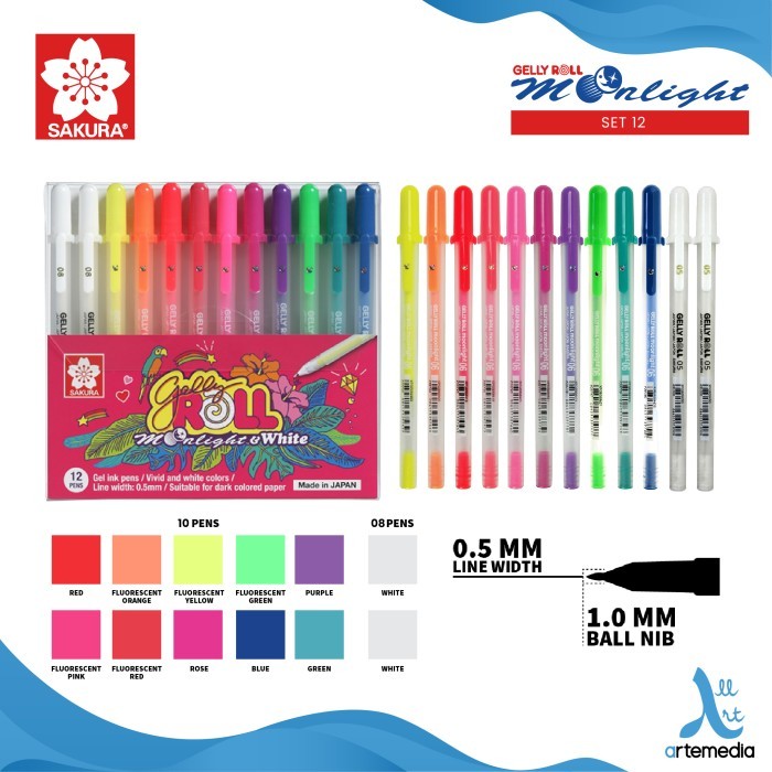 

[[PROMO]] Pulpen Warna Sakura Gelly Roll Moonlight Color Set Gel Pen Bolpen - SET 12 TIPE 10