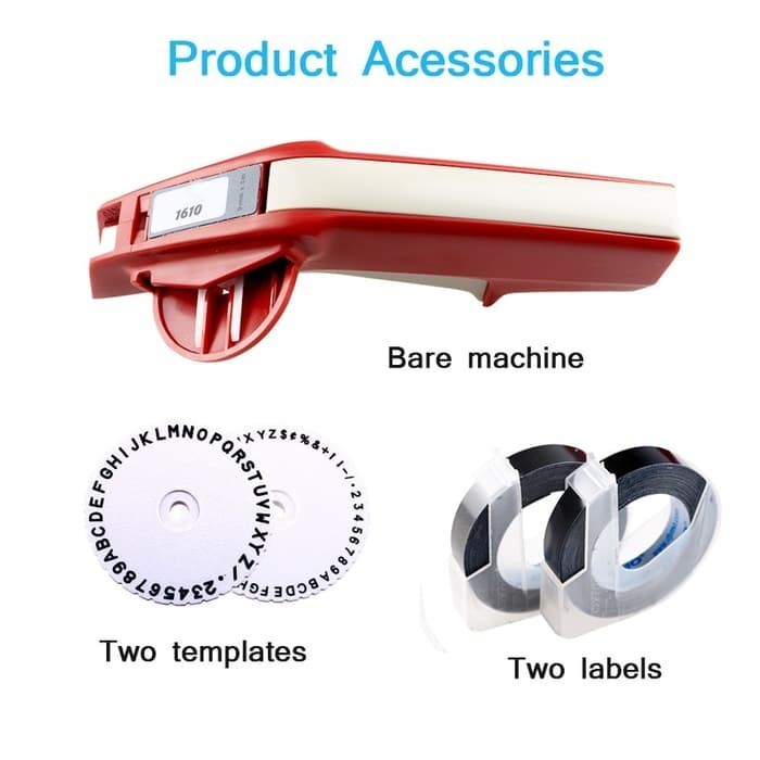 

LABEL MAKER EMBOSS DYMO 1610 BONUS 2 LABEL ORI DYMO HITAM - ORI DYMO